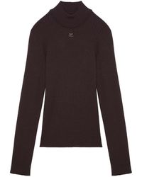 Courreges - Logo-Embroidered Ribbed-Knit Jumper - Lyst