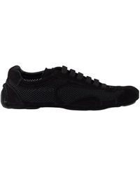Prada - Mesh-Panelled Lace-Up Sneakers - Lyst