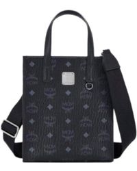 MCM - All-Over Logo Printed Mini Tote Bag - Lyst