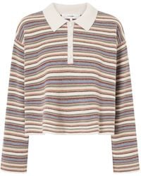 FRAME - Striped Polo Knitted Top - Lyst