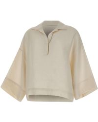 Eleventy - Wide-Sleeve V-Neck Top - Lyst