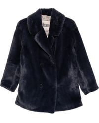 Herno - Double-Breasted Faux Fur Coat - Lyst