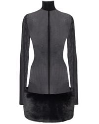 Magda Butrym - Sheer Faux Fur-Trimmed Minidress - Lyst