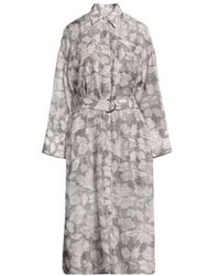 Brunello Cucinelli - Midi Dress Silk, Brass - Lyst