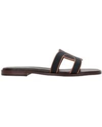 Tod's - Logo Detailed Slip-On Slides - Lyst