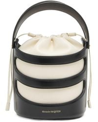 McQueen - Logo Printed Drawstring Bucket Bag - Lyst