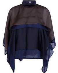 Sacai - Layered Semi-Sheer Blouse - Lyst