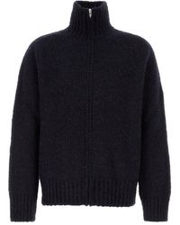 Jil Sander - High-Neck Zipped Knit Cardigan - Lyst