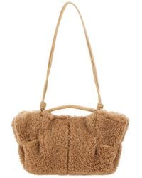 Hereu - Textured Knot Fur Shoulder Bag - Lyst