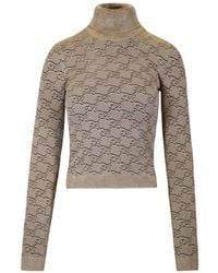 Fendi - High-Necked Ff Karligraphy Pattern Pullover - Lyst