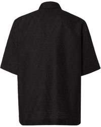 Fendi Long Sleeved Ff Jacquard Shirt in Black for Men | Lyst