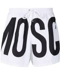Moschino - Logo-Print Swim Trunks - Lyst