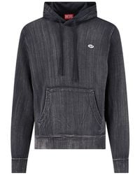DIESEL - Logo Patch Drawstring Hoodie - Lyst