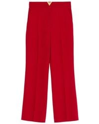 Valentino - Logo Plaque Cropped Pants - Lyst