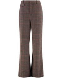 Chloé - Chloé Checked High-Waisted Flared Pants - Lyst