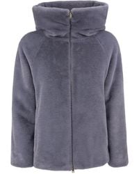 Herno - Hooded Zip-Up Fitted Jacket - Lyst