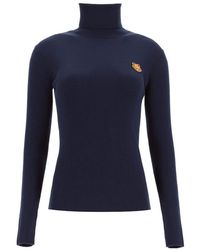 KENZO - Tiger-Embroidered Turtleneck Jumper - Lyst