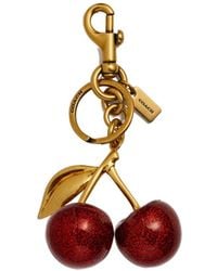 COACH - Glitter Cherry Charm Keyring - Lyst