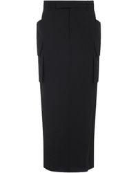 Rick Owens - Firbanks Virgin Wool Midi Skirt - Lyst