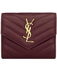 Saint Laurent - Trifold Wallet - Lyst