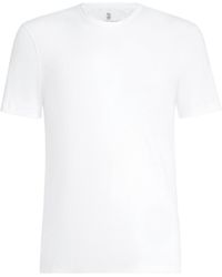 Brunello Cucinelli - Stretch Cotton And Modal Ribbed Jersey Crew Neck T-Shirt - Lyst