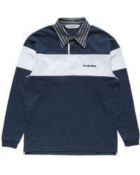 Acne Studios - Striped Polo Sweatshirt - Lyst