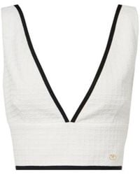 Valentino - Cotton Tweed Crop Top - Lyst