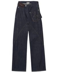 JW Anderson - Jw Anderson Asymmetric Stitch Wide-Leg Jeans - Lyst