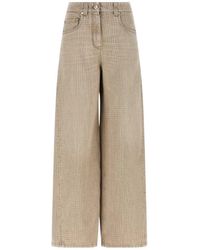 Brunello Cucinelli - Monile-Detail Wide Barrel Jeans - Lyst