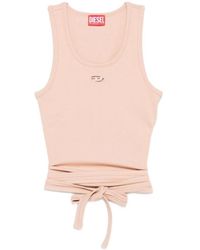DIESEL - T-Anky-Tail-S1 Tied Ribbed Tank Top - Lyst