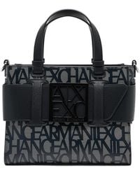 ARMANI EXCHANGE - All-Over Logo Printed Tote Bag - Lyst