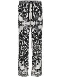 Dolce & Gabbana - Majolica Printed Twill Jogging Pants - Lyst