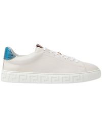 Versace - Greca Leather Sneakers - Lyst