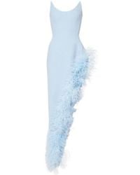 David Koma - Asymmetric Feather-Trimmed Cocktail Dress - Lyst