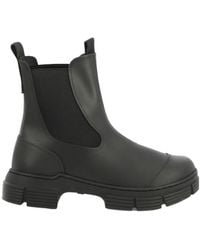 Ganni - Citty Round-Toe Slip-On Ankle Boots - Lyst