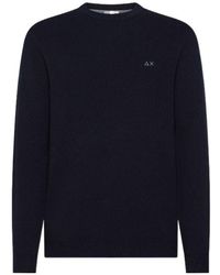 Sun 68 - Moss Stitch Crew Neck Knitted Sweater - Lyst