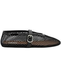 Alaïa - Rhinestone-Embellished Leather Ballet Flats - Lyst
