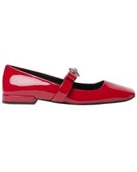 Versace - Gianni Ribbon Square-Toe Ballerina Shoes - Lyst