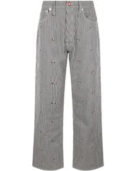 KENZO - Striped Straight-Leg Trousers - Lyst