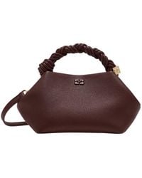 Ganni - Small Bou Logo Detailed Twisted-Handle Tote Bag - Lyst