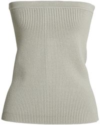 Rick Owens - Solid-Colored Strapless Knit Crop Top - Lyst
