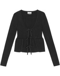 Ganni - Ribbed Knit Cardigan - Lyst