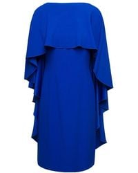 Alberta Ferretti - Ruffle-Detailed Cape Design Dress - Lyst