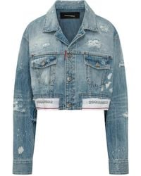 DSquared² - Mini Short Jacket With Buttoned Pockets - Lyst