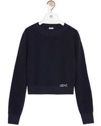 Loewe - Logo Embroidered Crewneck Jumper - Lyst