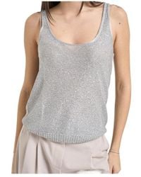 Patrizia Pepe - Sequin Embellished Scoop-Neck Top - Lyst