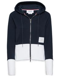 Thom Browne - Logo Patch Zipped Hoodie - Lyst