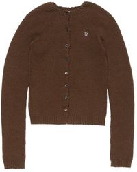 Acne Studios - Raglan Sleeved Heart Embroidered Cardigan - Lyst