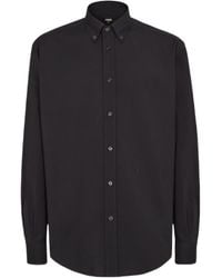 Fendi - Gg Logo Embroidered Buttoned Shirt - Lyst