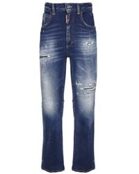 DSquared² - High-Waisted Distressed Flared Jeans - Lyst